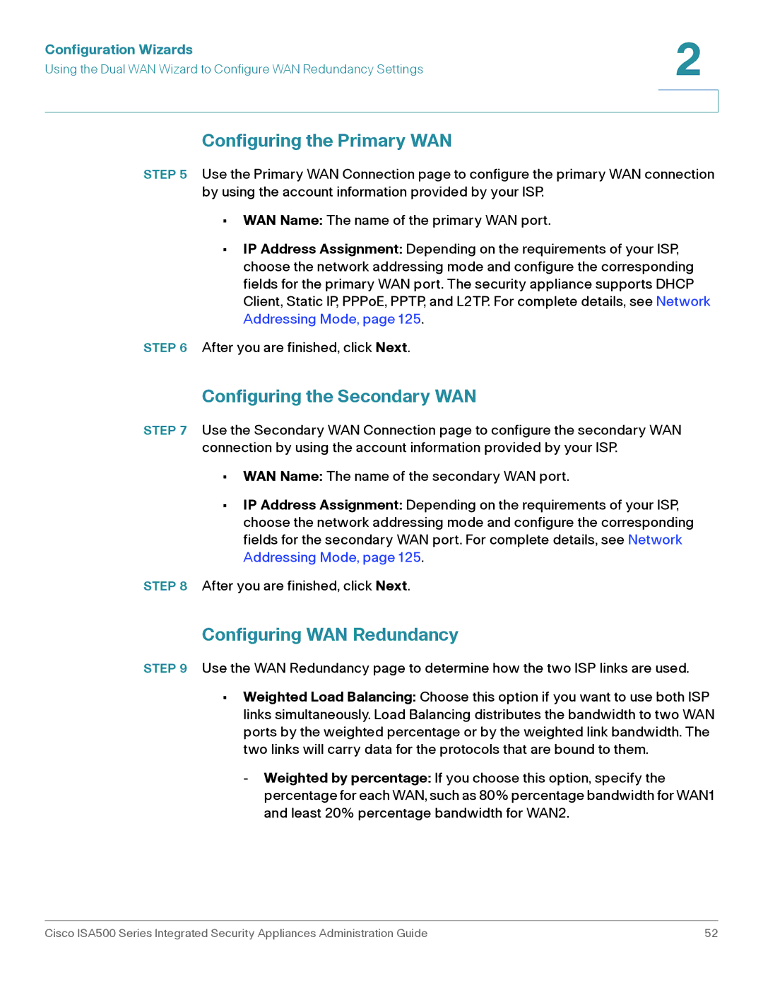 Casio ISA550WBUN3K9 manual Configuring the Primary WAN 