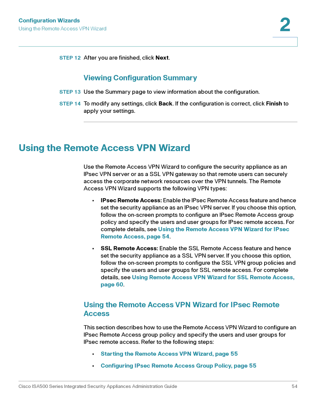 Casio ISA550WBUN3K9 manual Using the Remote Access VPN Wizard for IPsec Remote 