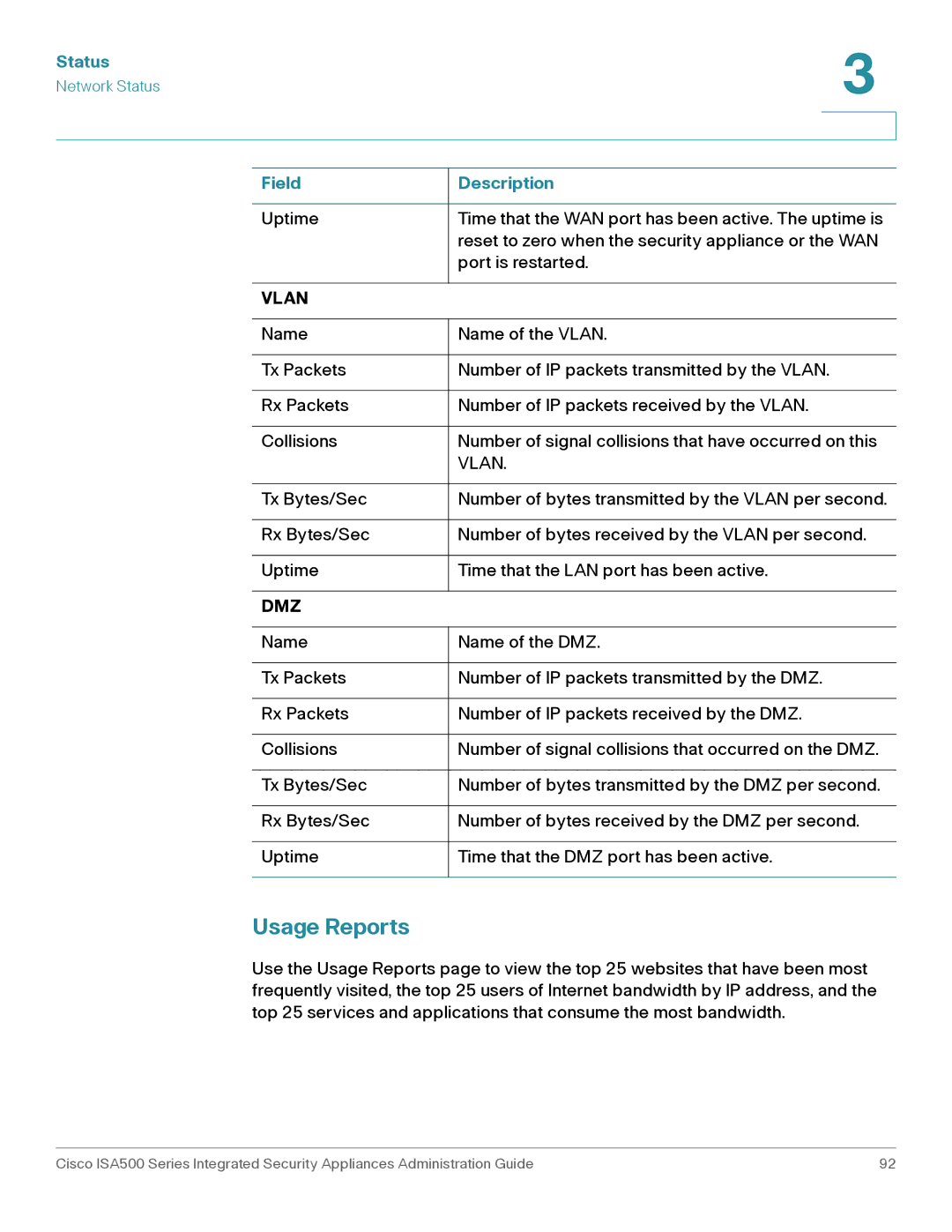 Casio ISA550WBUN3K9 manual Usage Reports, Field 