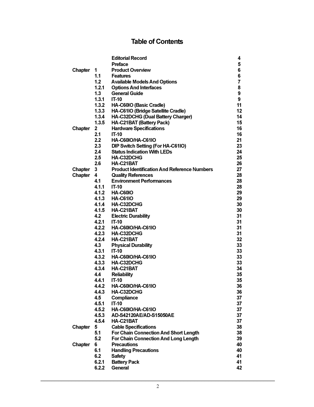 Casio IT-10M20, 10M30BR manual Table of Contents 