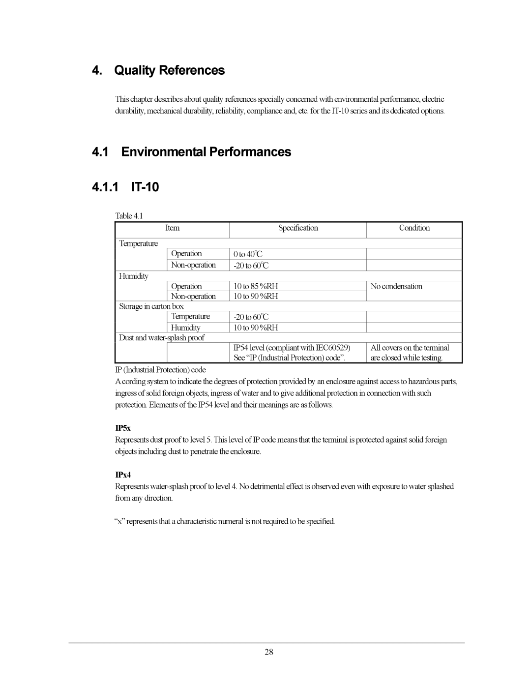 Casio IT-10M20, 10M30BR manual Quality References, Environmental Performances IT-10 