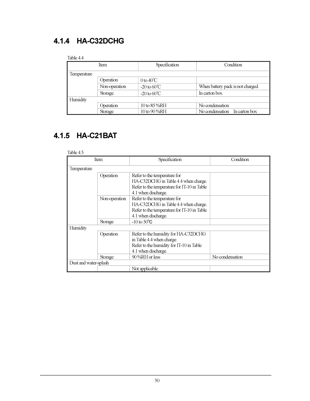 Casio IT-10M20, 10M30BR manual When discharge Non-operation Refer to the temperature for 