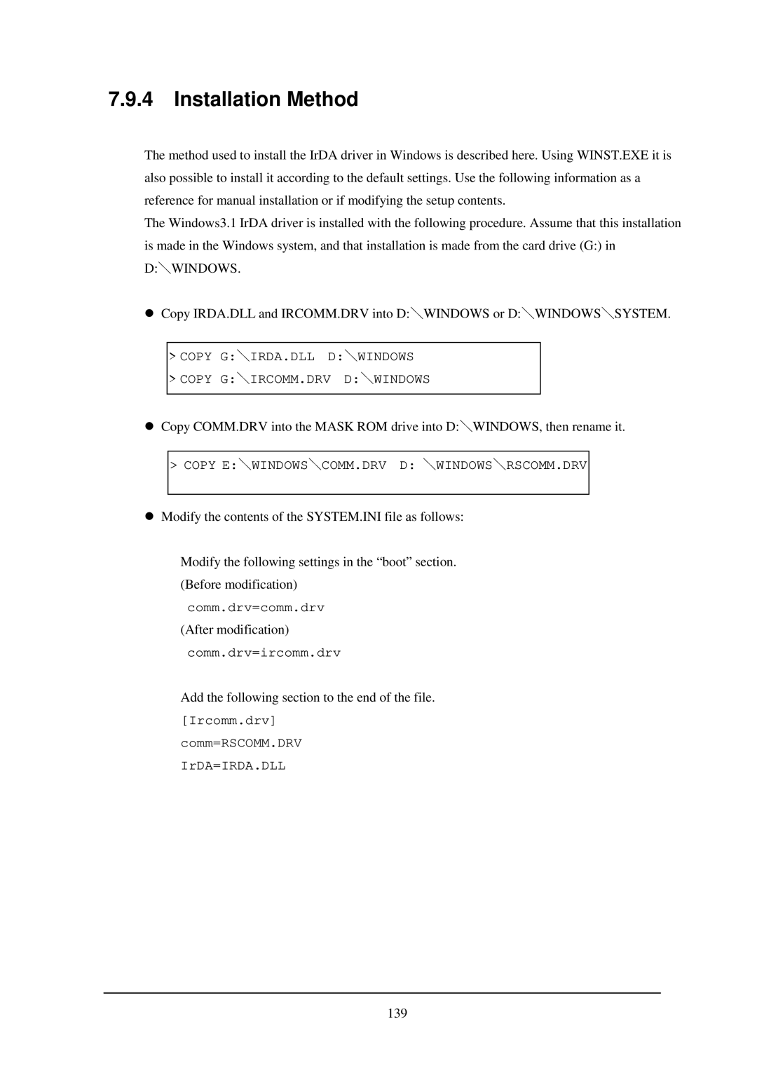 Casio IT-2000W manual Installation Method 