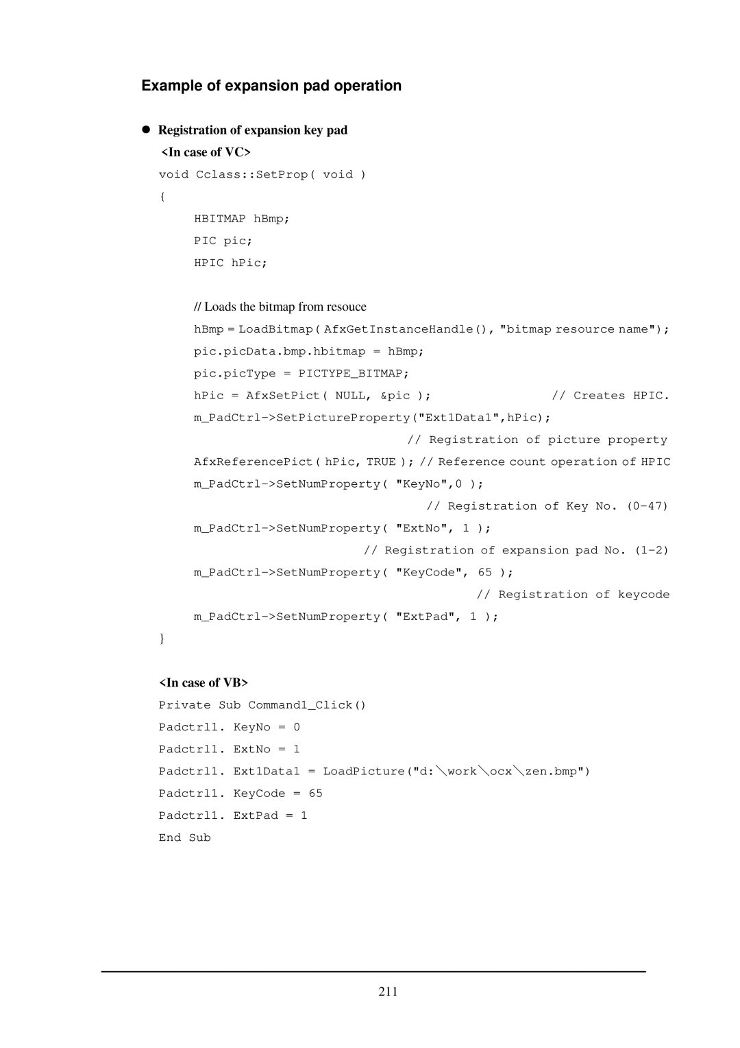 Casio IT-2000W manual Example of expansion pad operation, Registration of expansion key pad Case of VC, Case of VB 