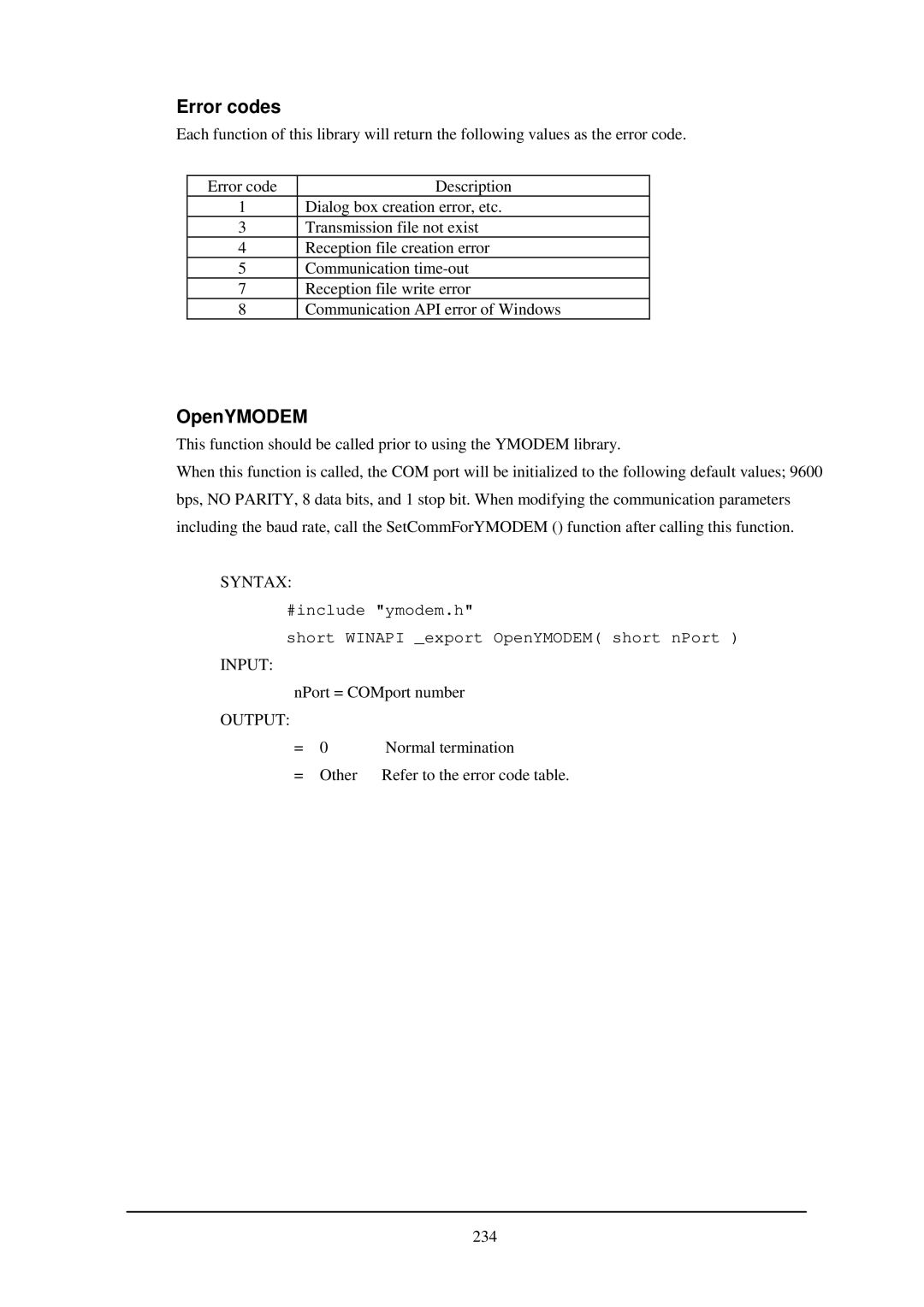 Casio IT-2000W manual Error codes, OpenYMODEM 