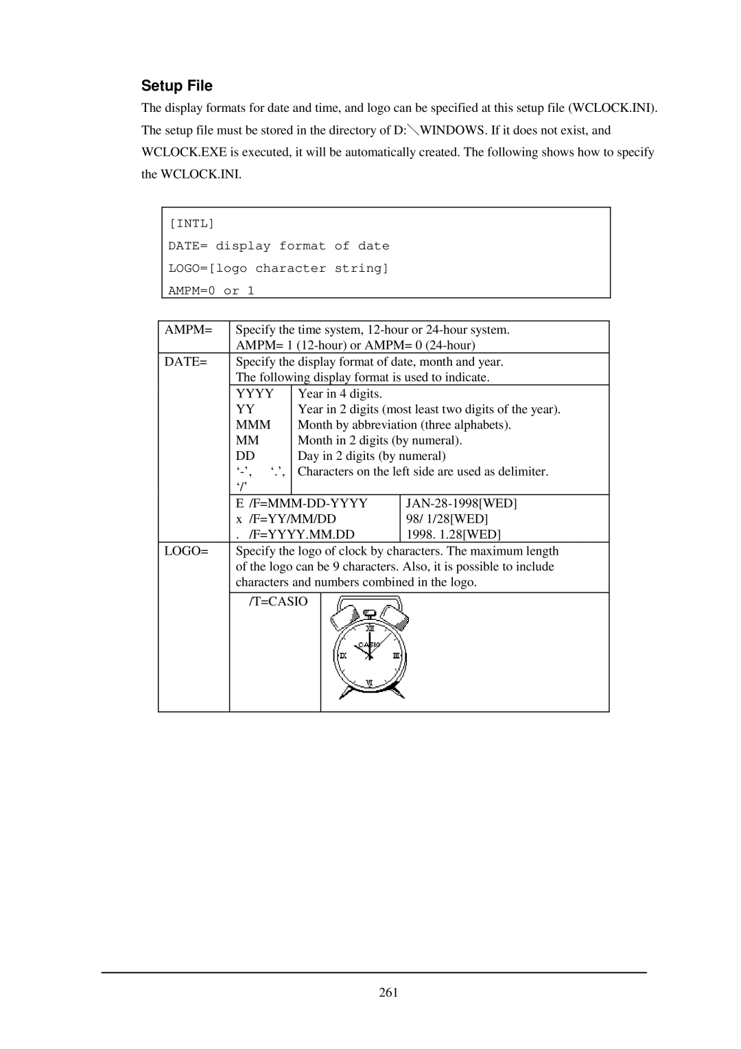 Casio IT-2000W manual Setup File 