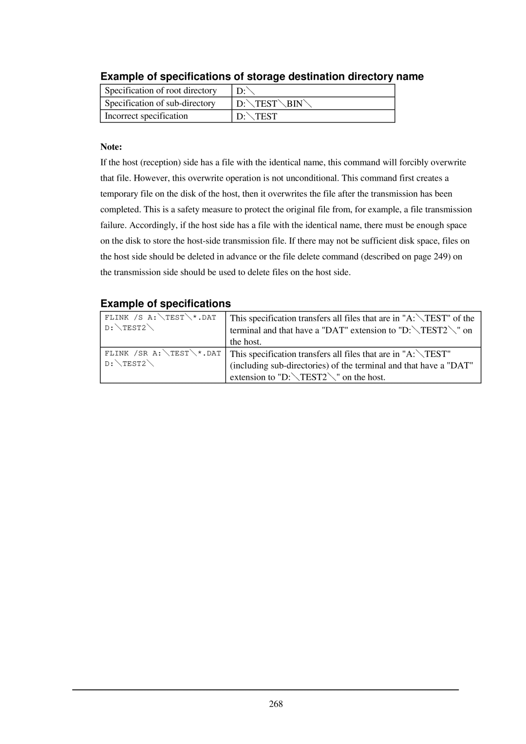 Casio IT-2000W manual Example of specifications, Dtest 