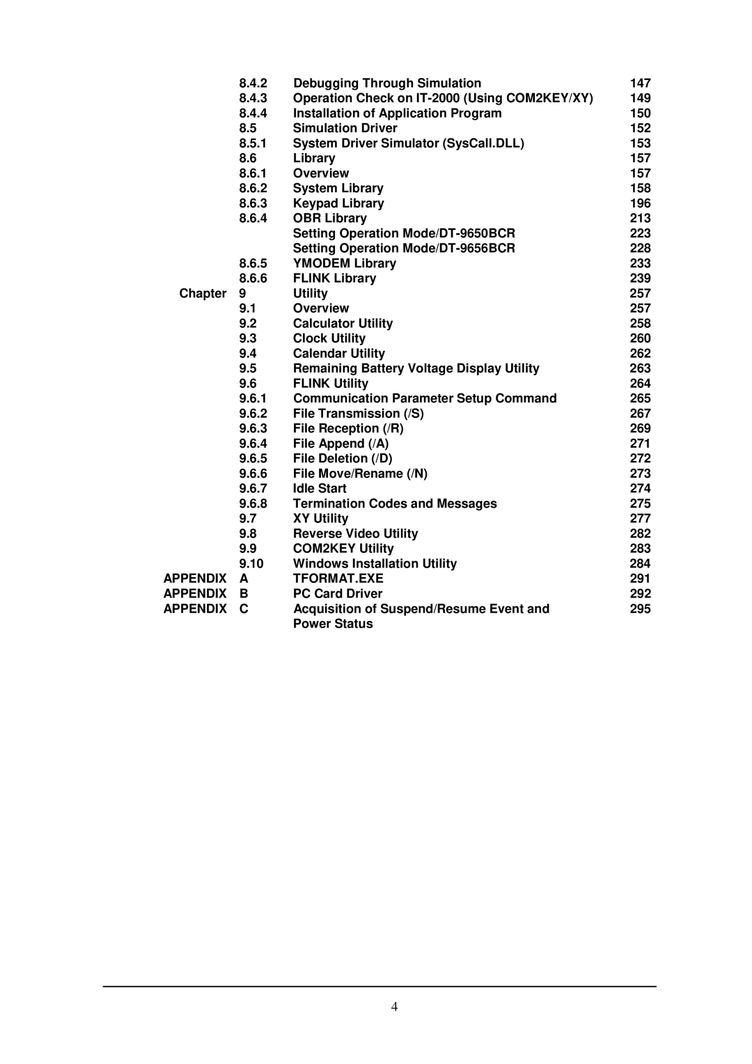 Casio IT-2000W manual Appendix TFORMAT.EXE 