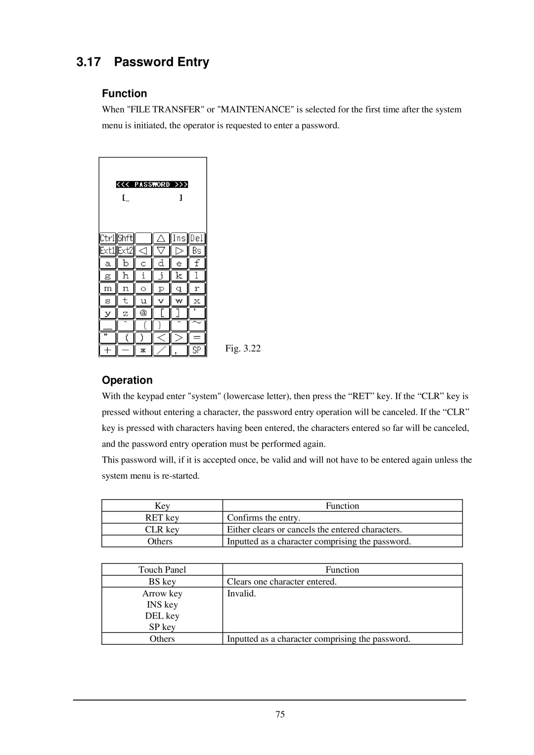 Casio IT-2000W manual Password Entry 