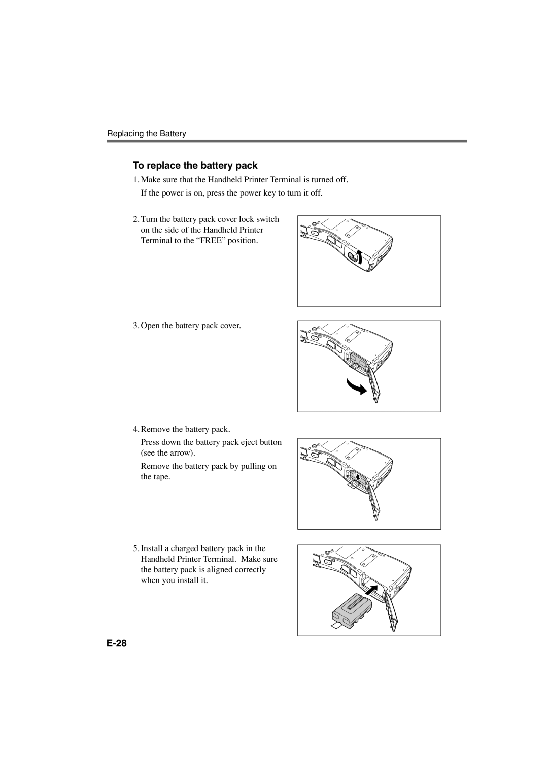 Casio IT-3000 manual To replace the battery pack 