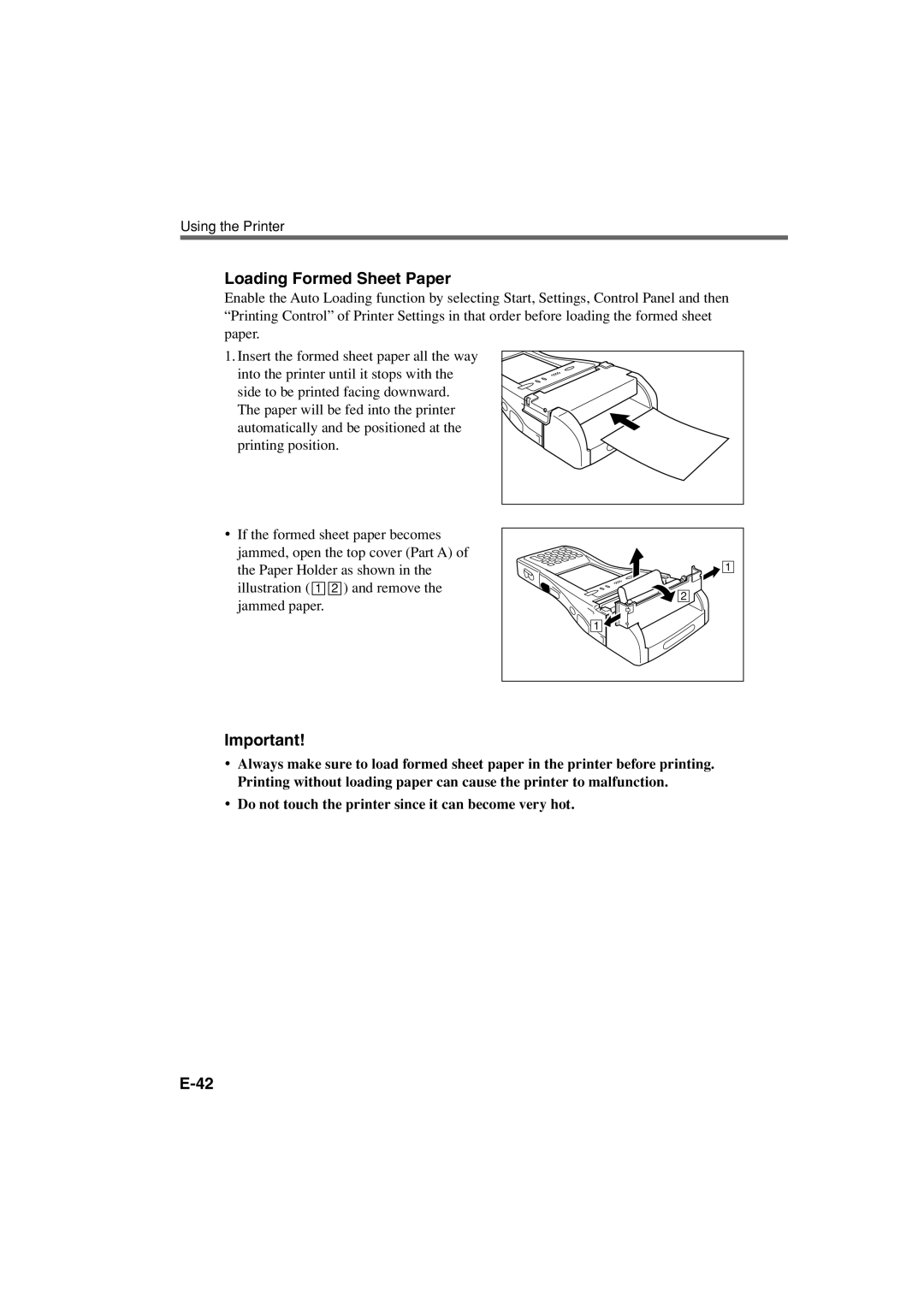 Casio IT-3000 manual Loading Formed Sheet Paper 