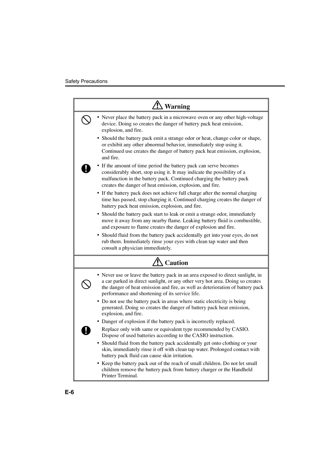 Casio IT-3000 manual Safety Precautions 