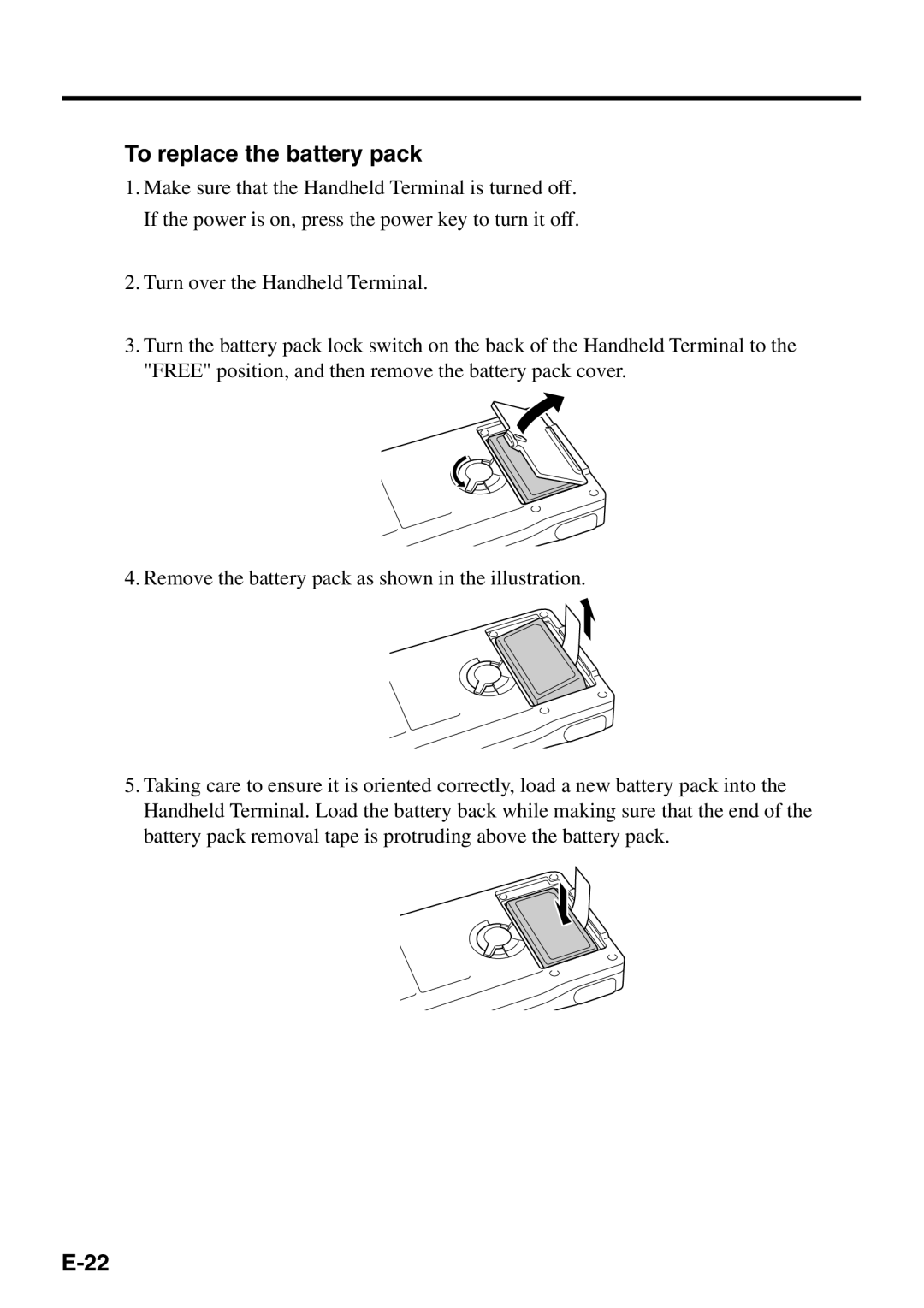 Casio IT-500 manual To replace the battery pack 