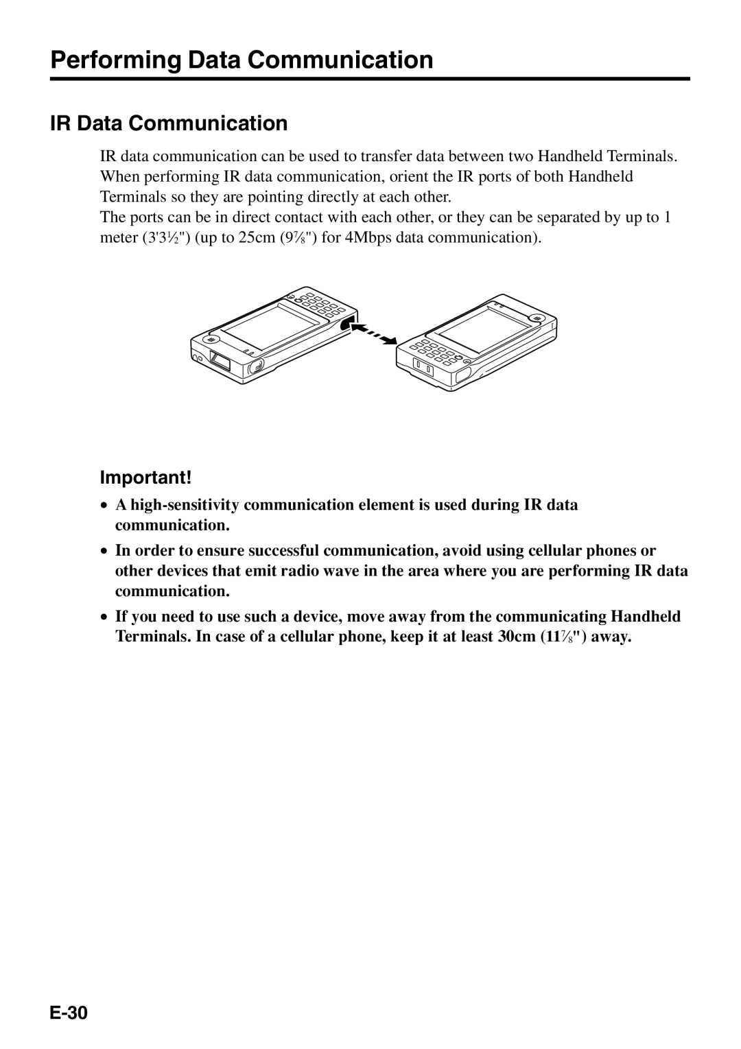 Casio IT-500 manual Performing Data Communication, IR Data Communication 