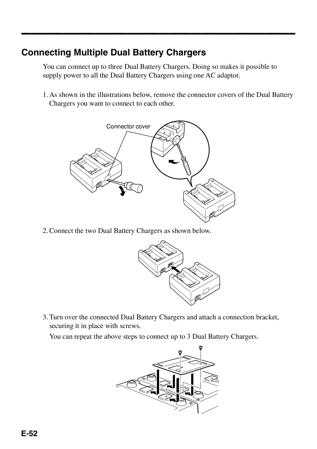 Casio IT-500 manual Connecting Multiple Dual Battery Chargers 