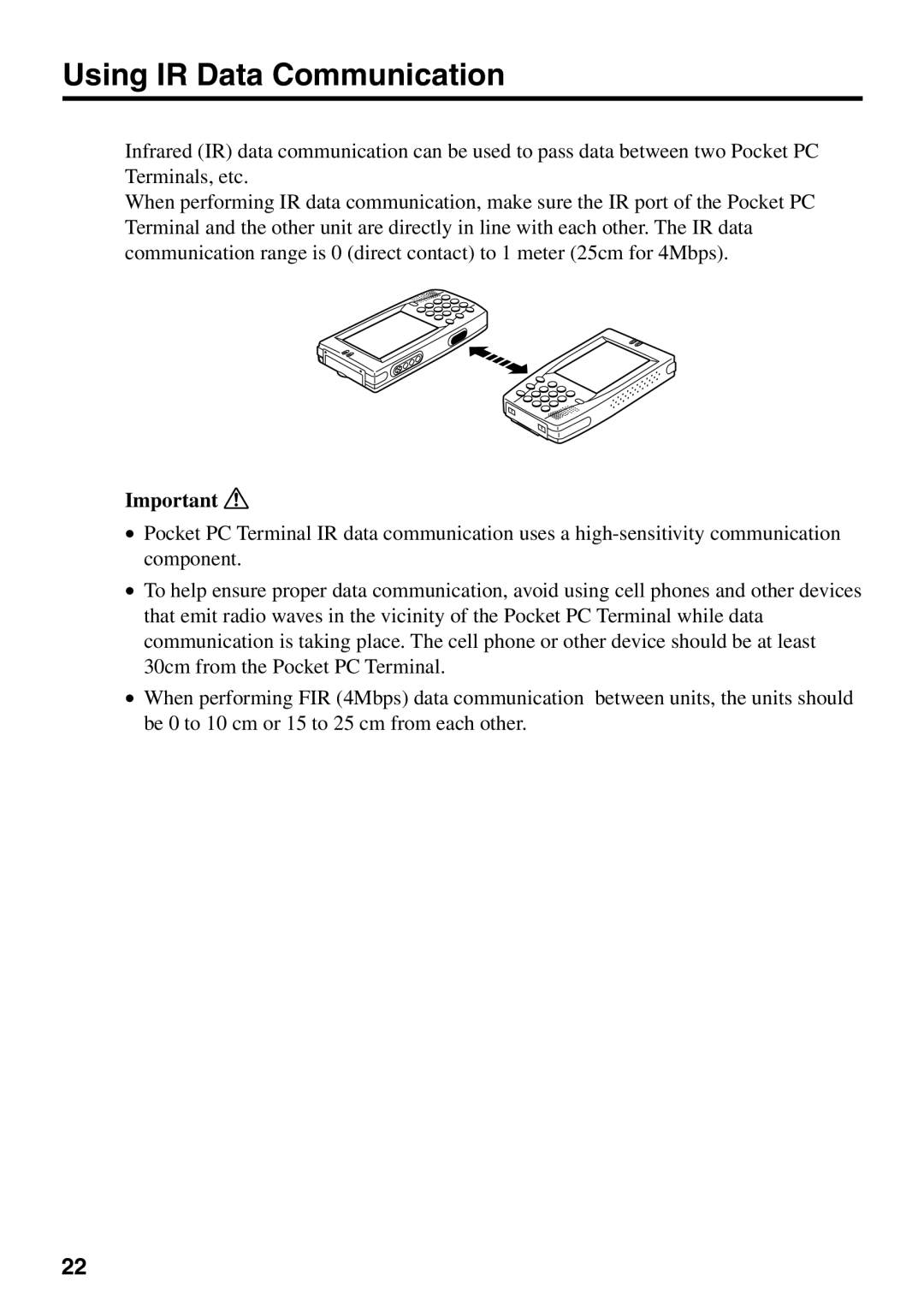 Casio IT-700/70 manual Using IR Data Communication 