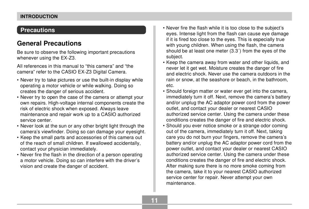 Casio K855PCM1DMX manual General Precautions 