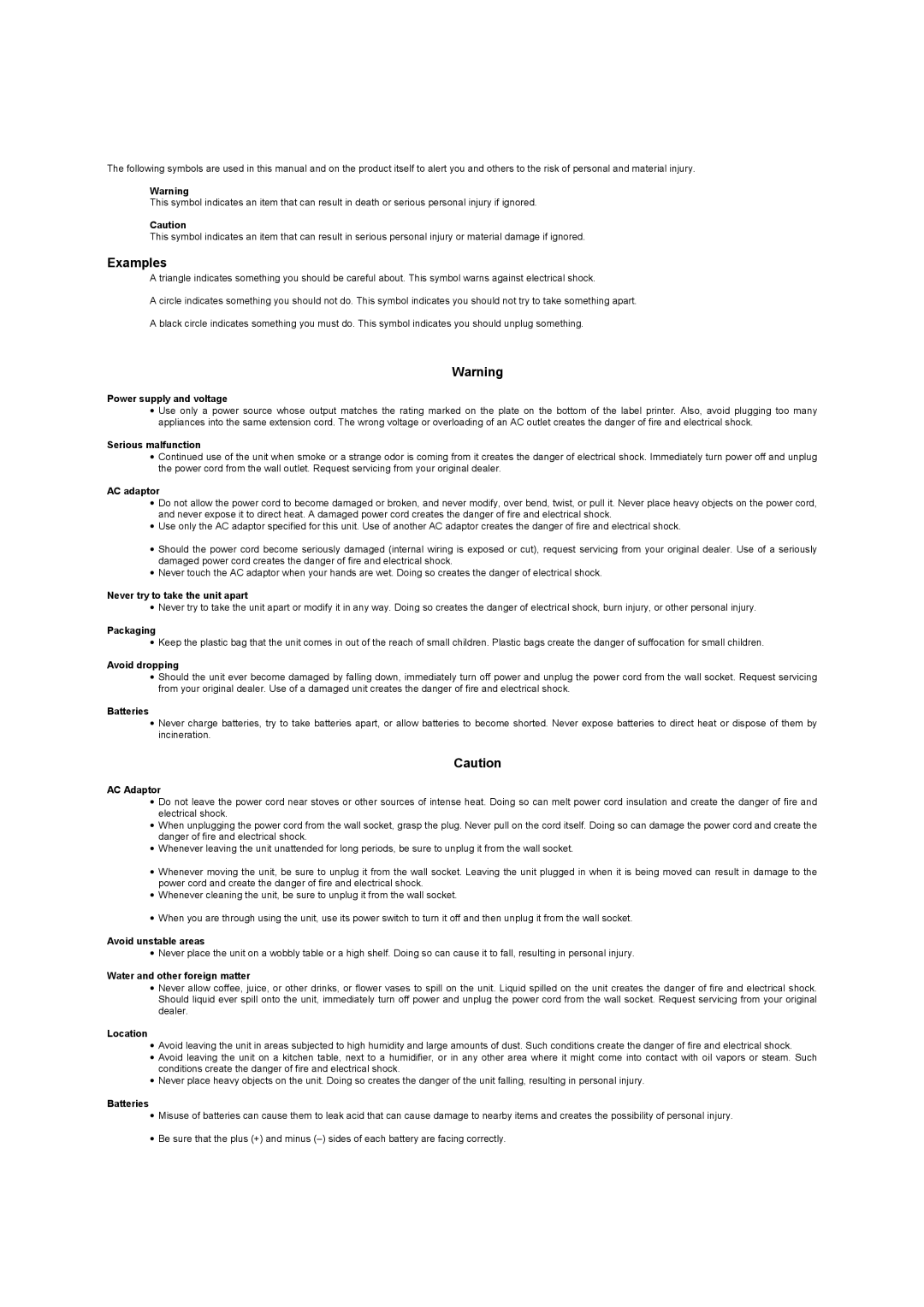 Casio KL-8100 manual Examples 