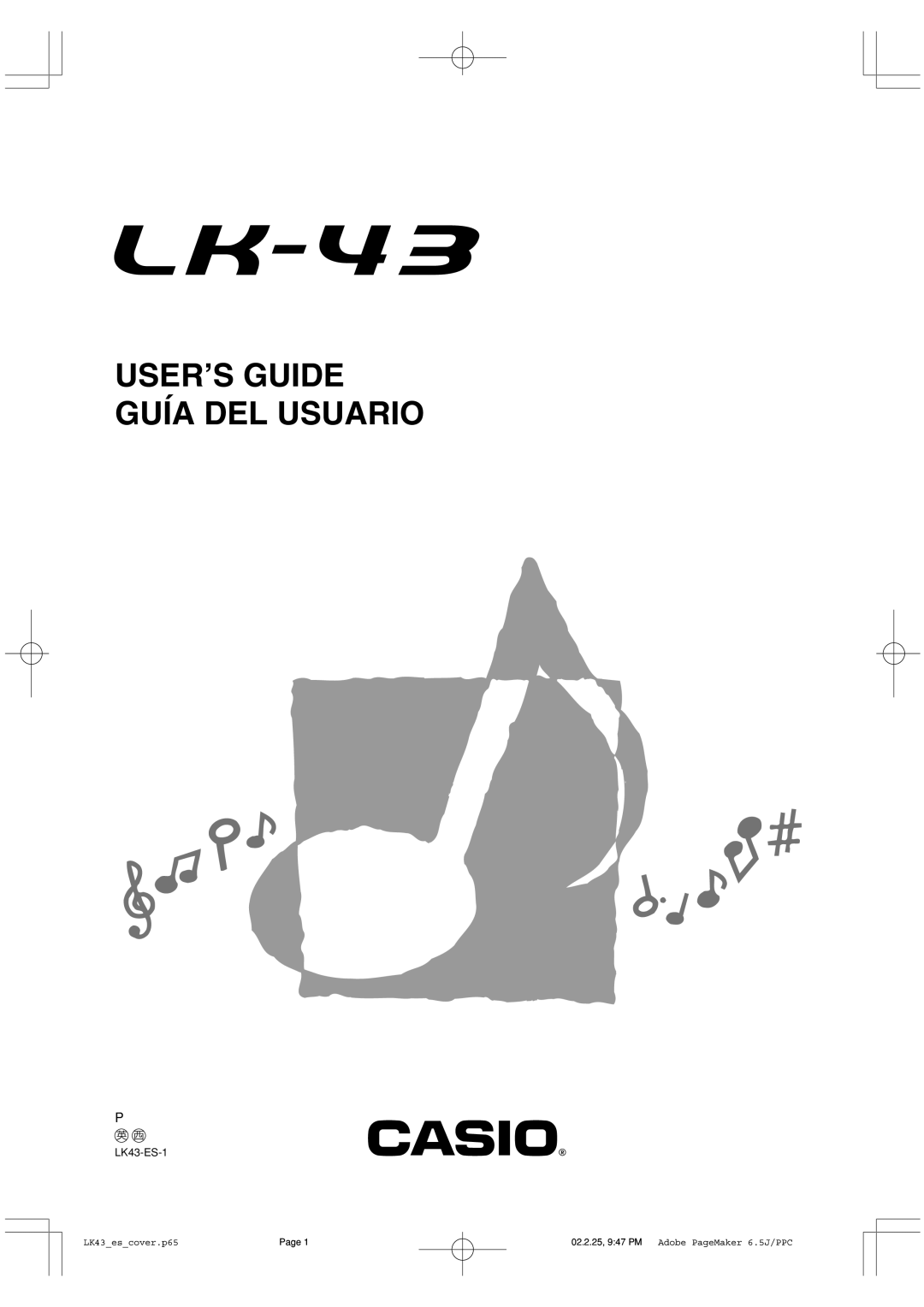 Casio LK-43 manual USER’S Guide Guía DEL Usuario 