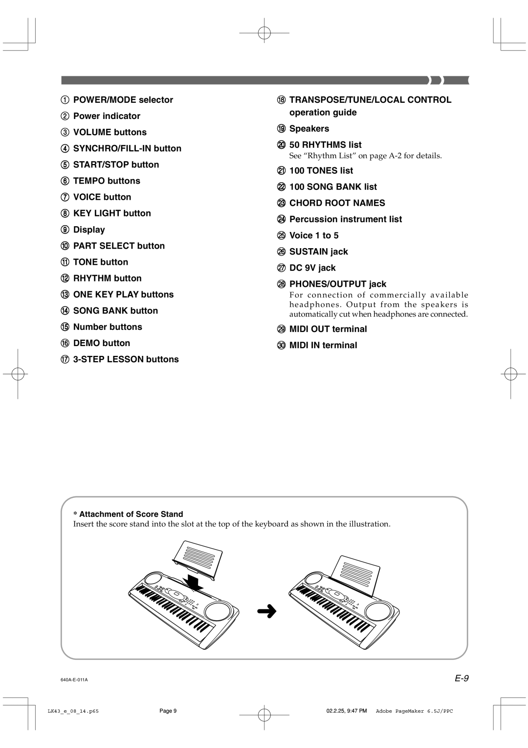 Casio LK-43 manual Chord Root Names 