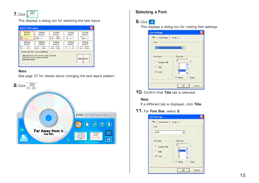 Casio LPCW-100 manual Selecting a Font 