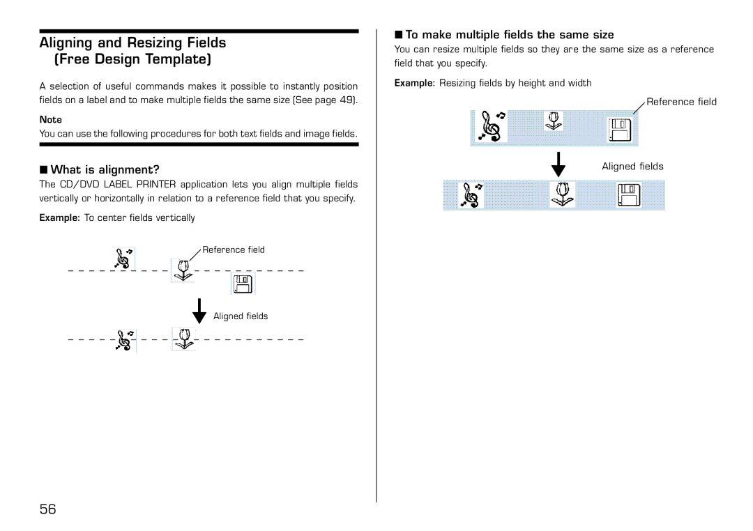 Casio LPCW-100 manual Aligning and Resizing Fields Free Design Template, What is alignment? 