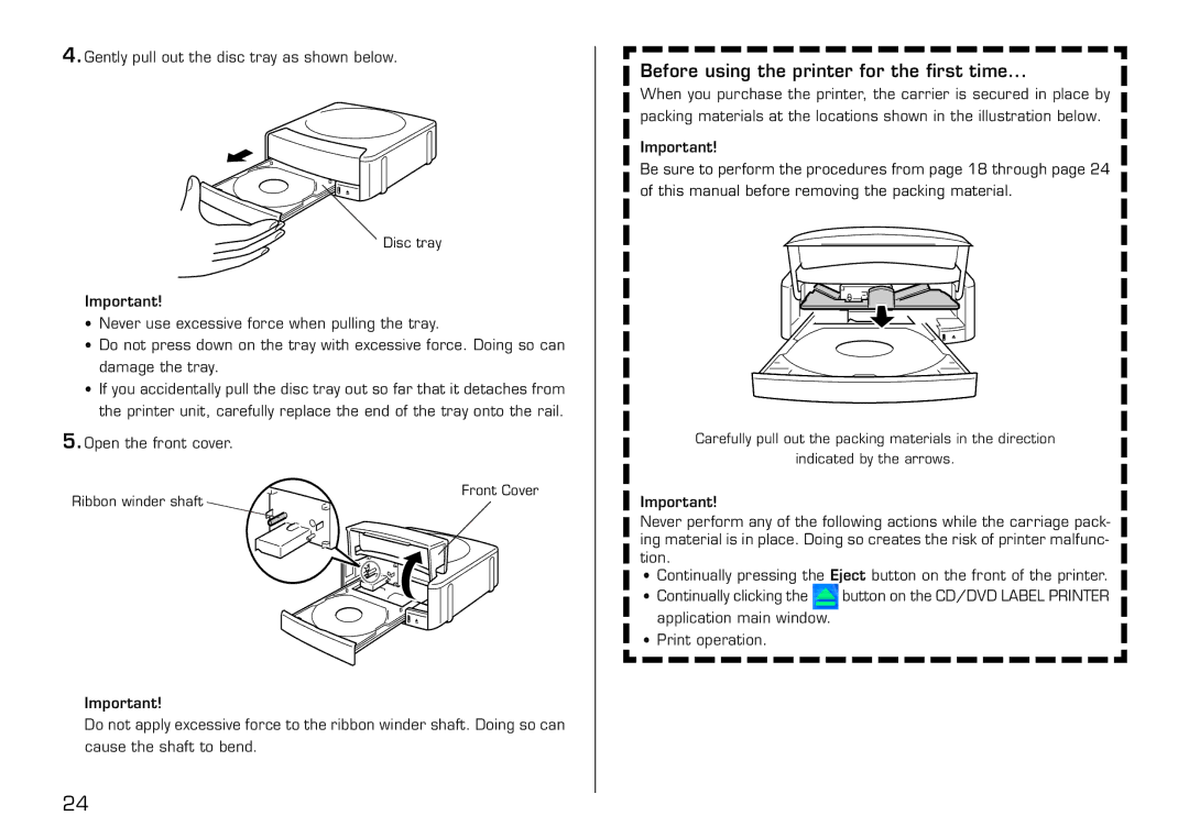 Casio LPCW-50 manual Before using the printer for the first time 