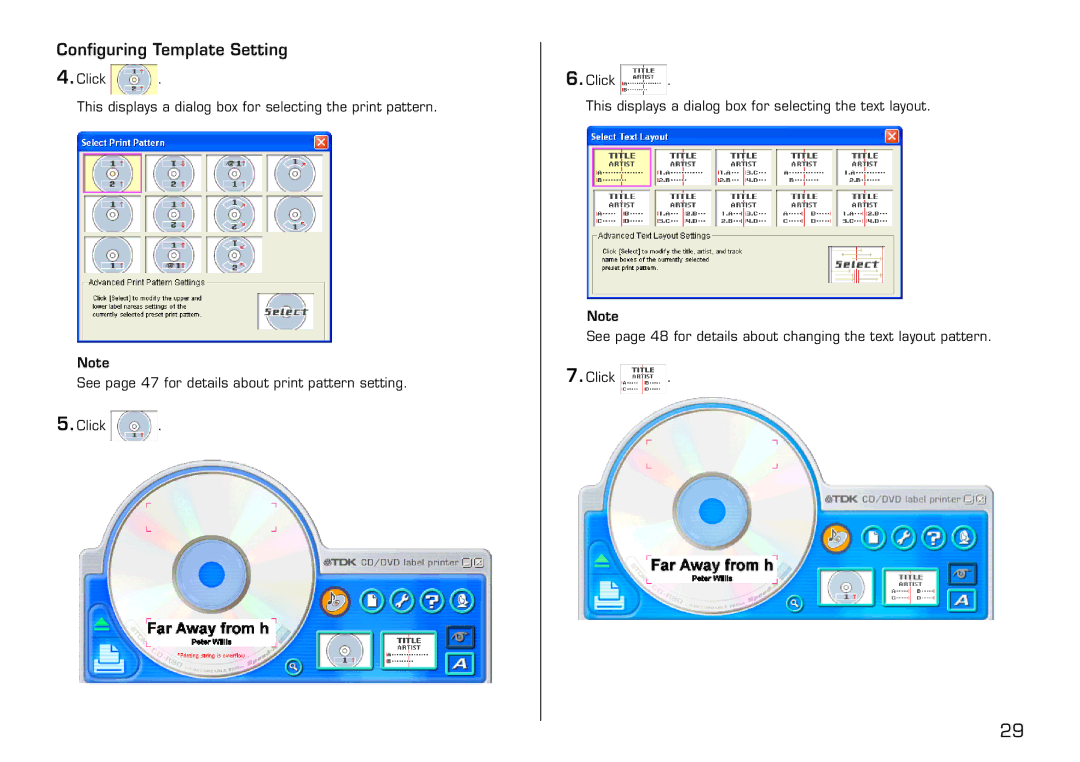 Casio LPCW-50 manual Configuring Template Setting 