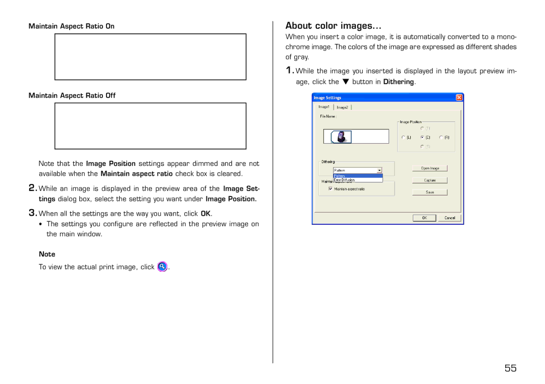 Casio LPCW-50 manual About color images 