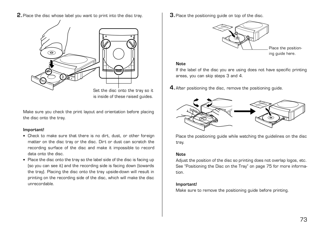 Casio LPCW-50 manual Place the position- ing guide here 