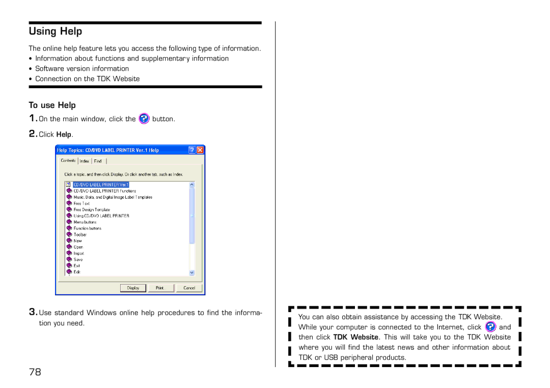 Casio LPCW-50 manual Using Help, To use Help 