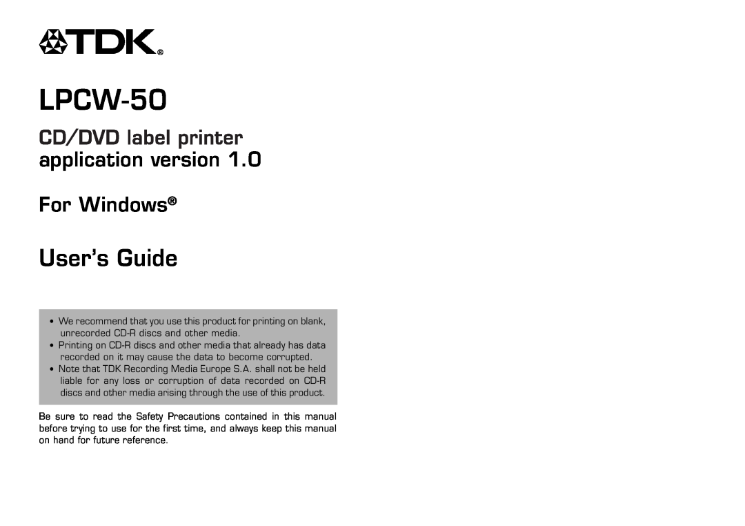 Casio LPCW-50 manual User’s Guide, application version For Windows 