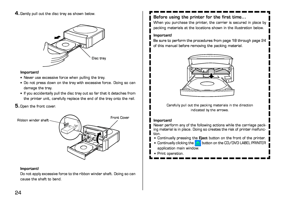 Casio LPCW-50 manual Before using the printer for the first time 
