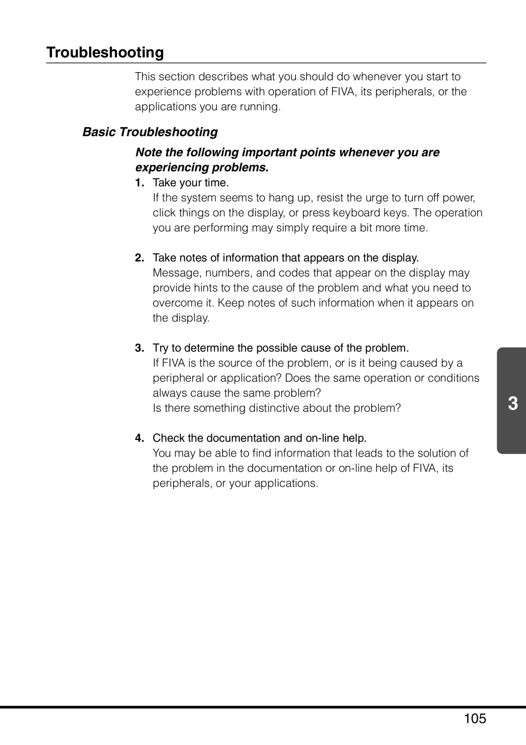 Casio MPC-501 manual 105, Basic Troubleshooting 