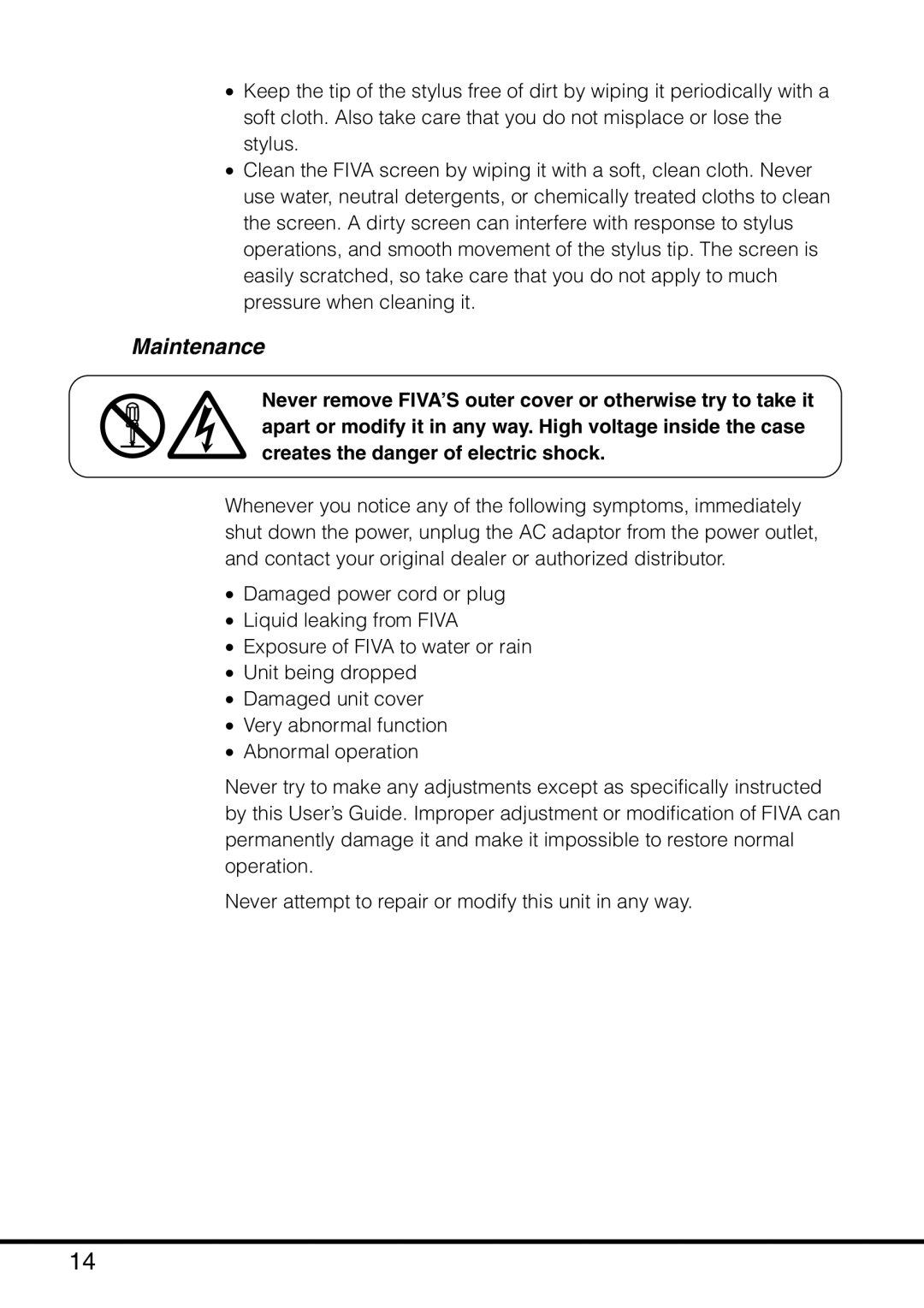 Casio MPC-501 manual Maintenance 