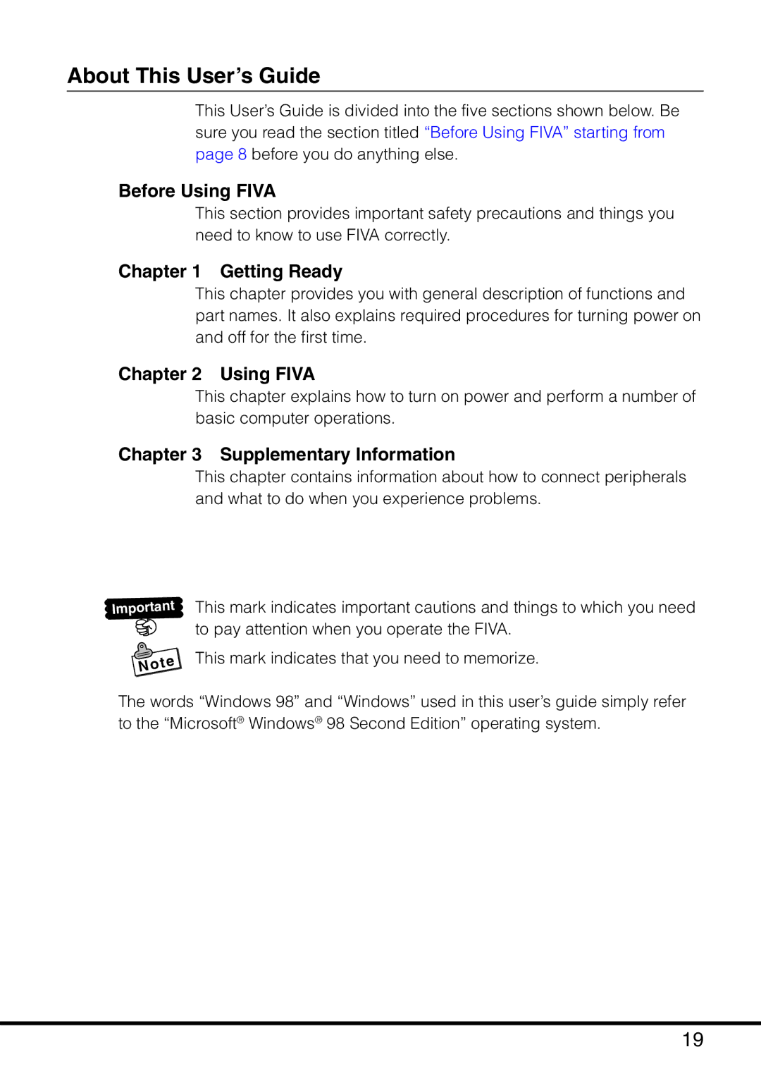 Casio MPC-501 manual About This User’s Guide, Before Using Fiva 