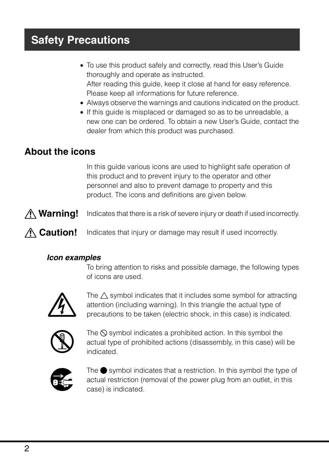 Casio MPC-501 manual About the icons, Icon examples 