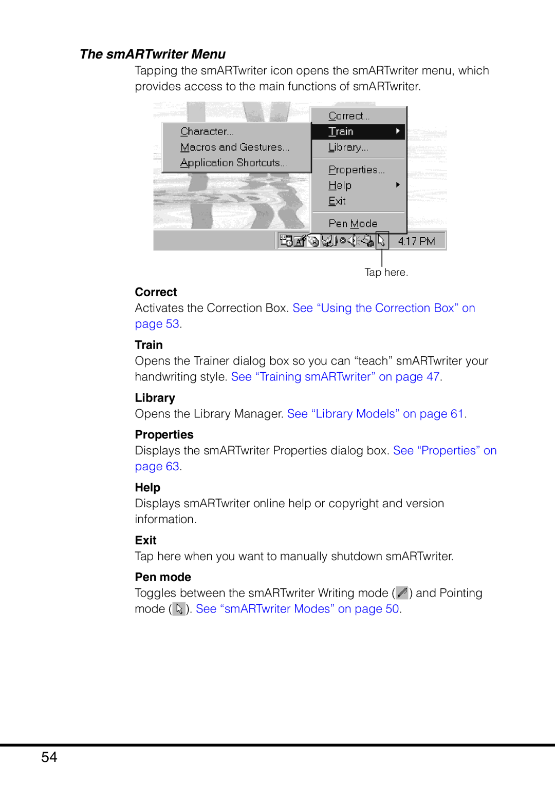 Casio MPC-501 manual SmARTwriter Menu 