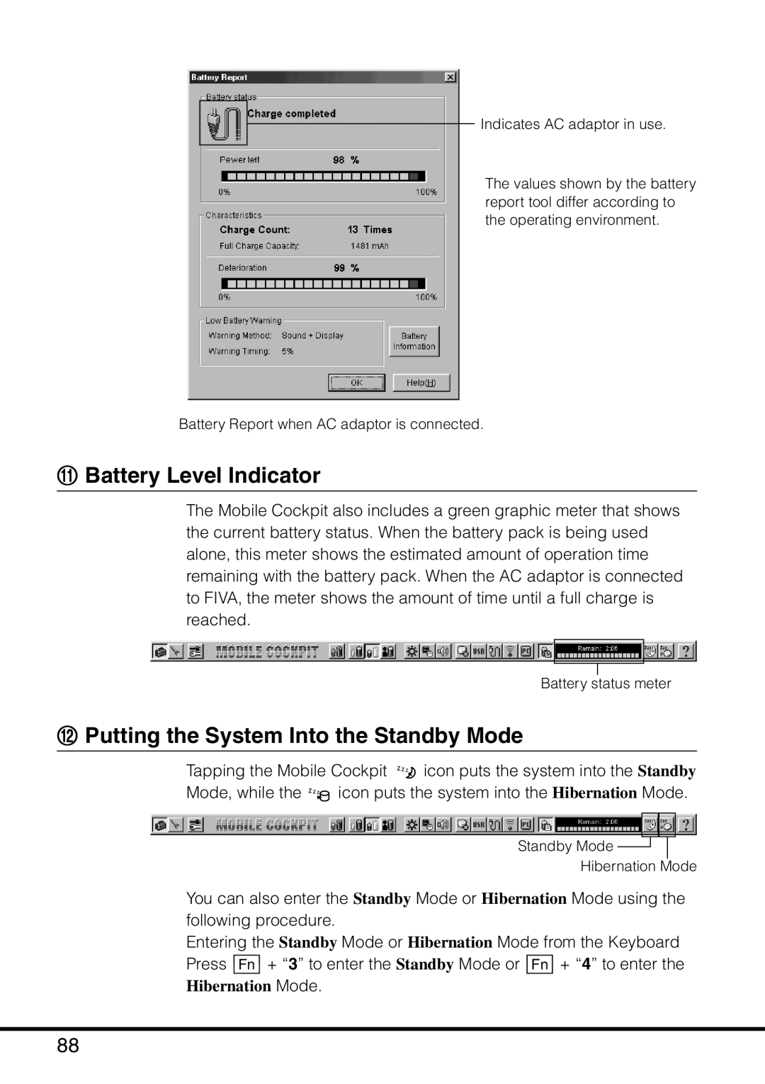 Casio MPC-501 manual Battery Level Indicator, Putting the System Into the Standby Mode 