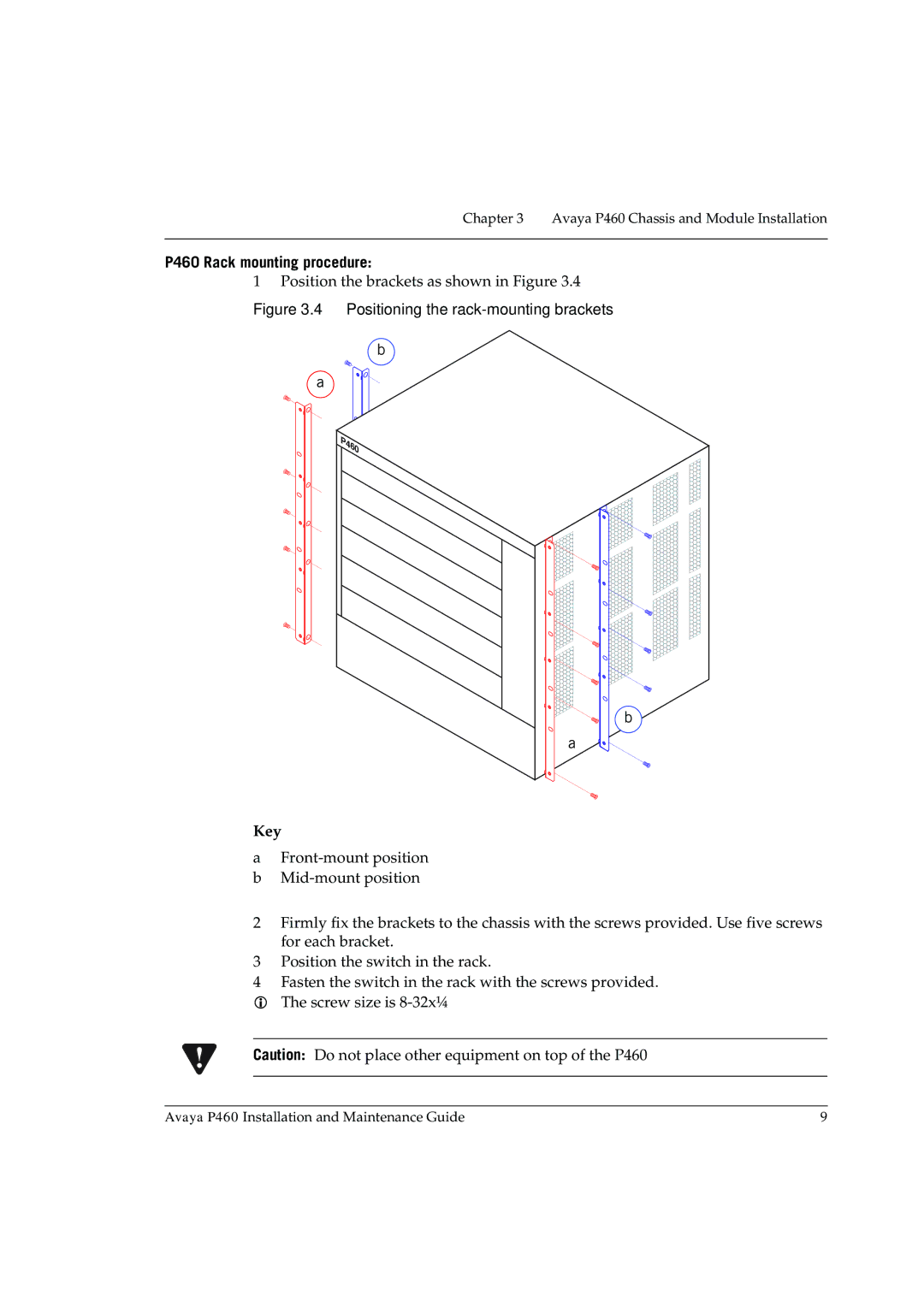 Casio manual P460 Rack mounting procedure, Positioning the rack-mounting brackets 