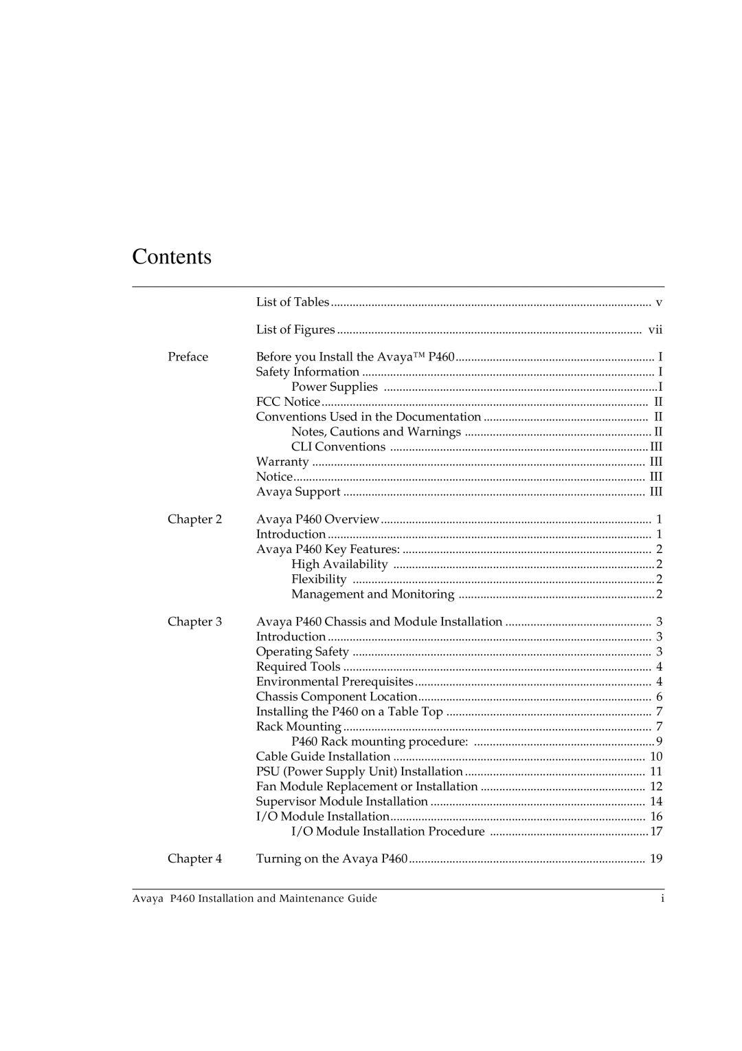 Casio P460 manual Contents 