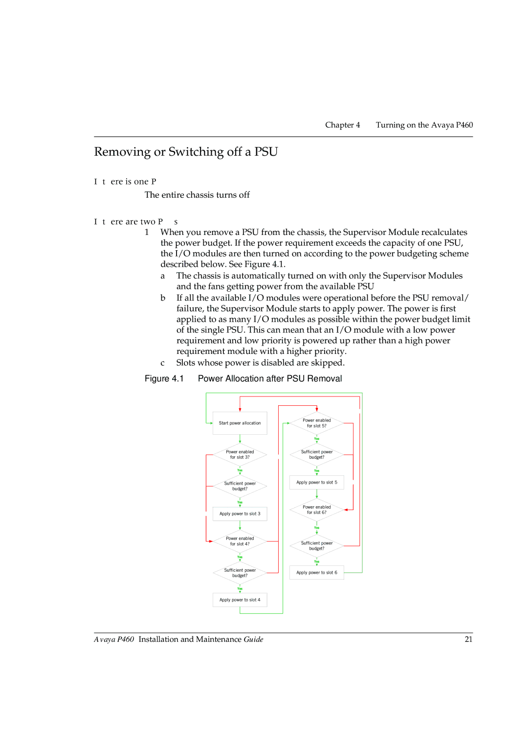 Casio P460 manual Removing or Switching off a PSU, If there is one PSU, If there are two PSUs 