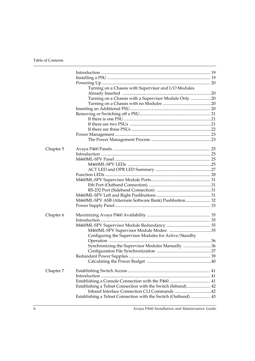 Casio P460 manual Table of Contents 