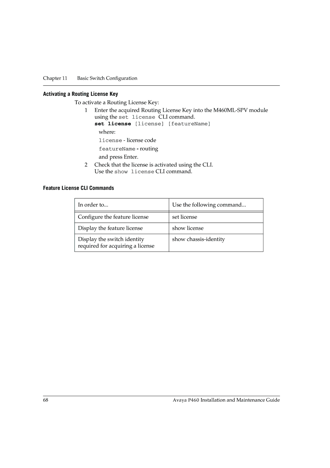 Casio P460 manual Activating a Routing License Key, Feature License CLI Commands 