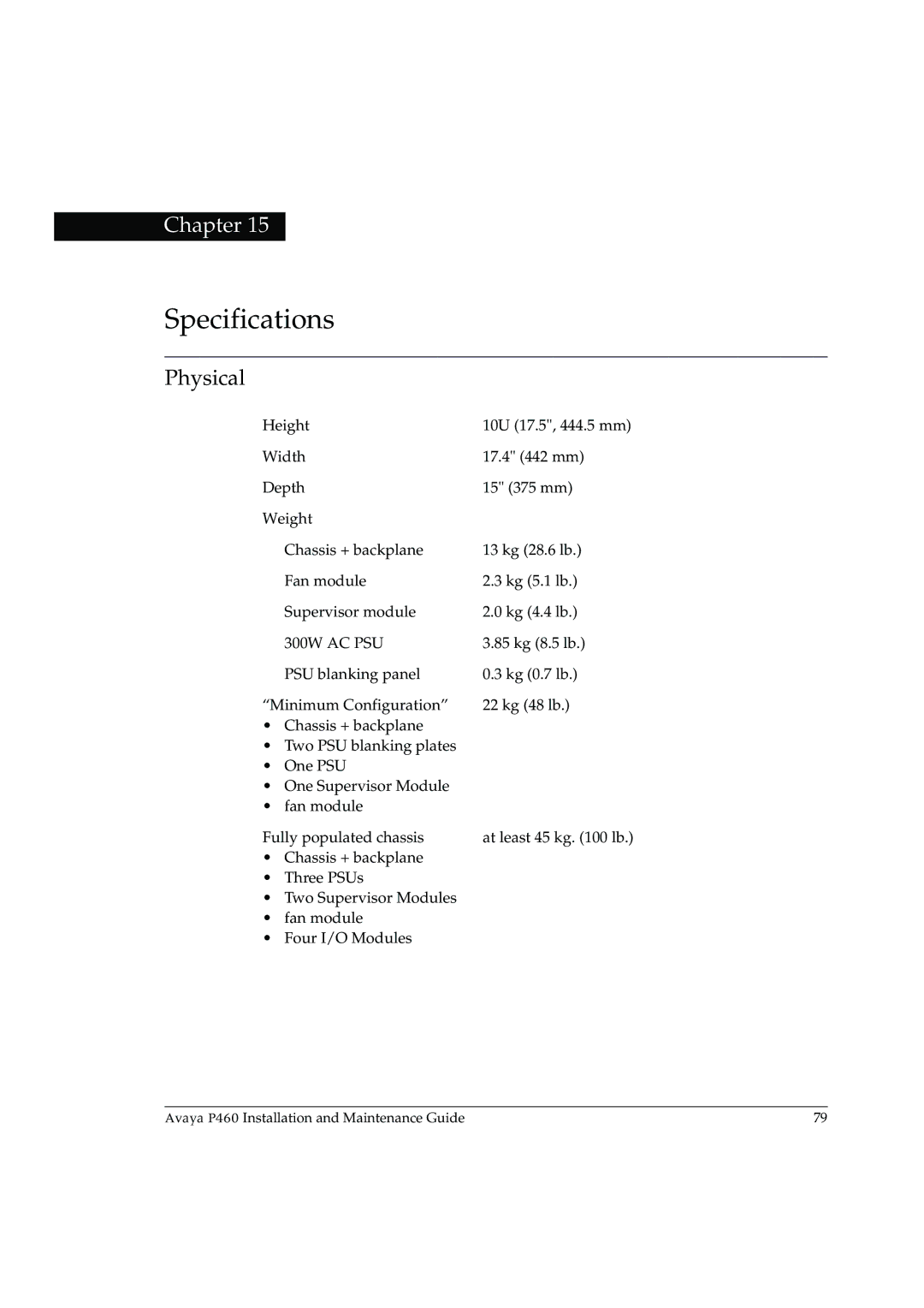 Casio P460 manual Specifications, Physical 