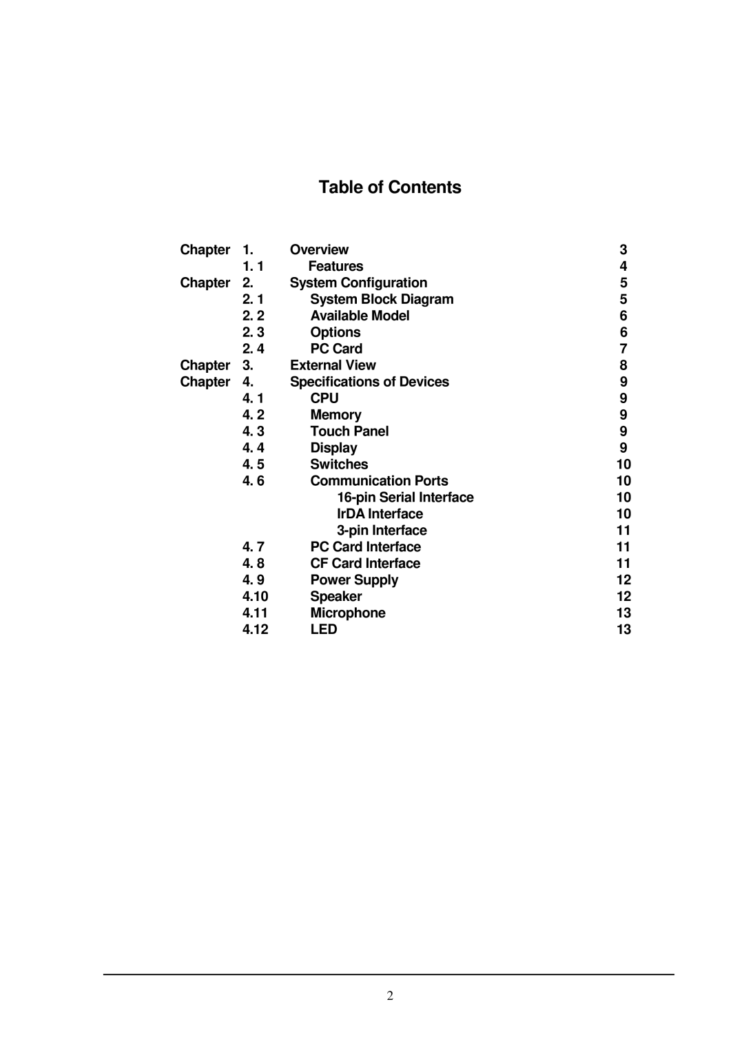 Casio PA-2400 manual Table of Contents 