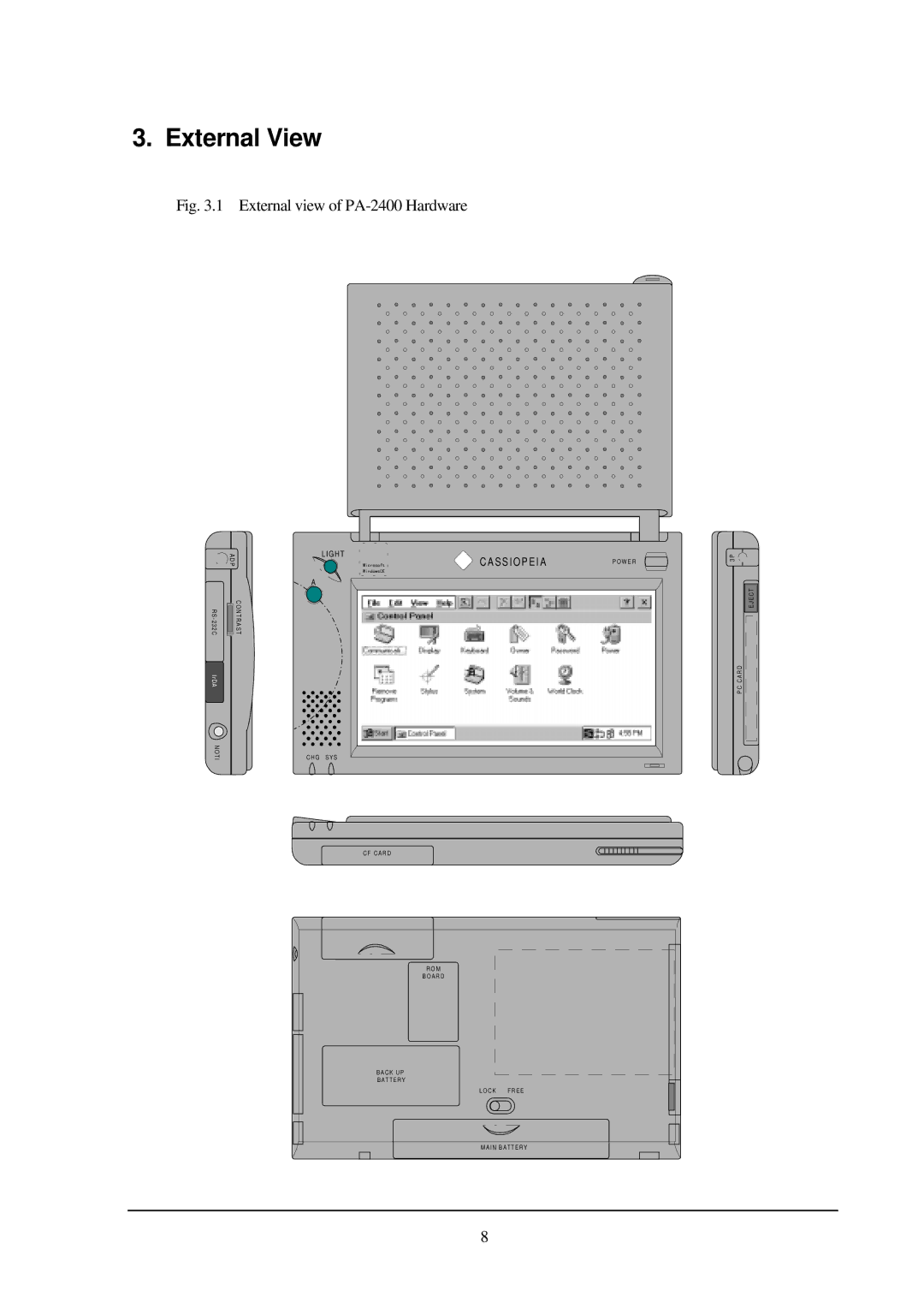 Casio manual External View, External view of PA-2400 Hardware 