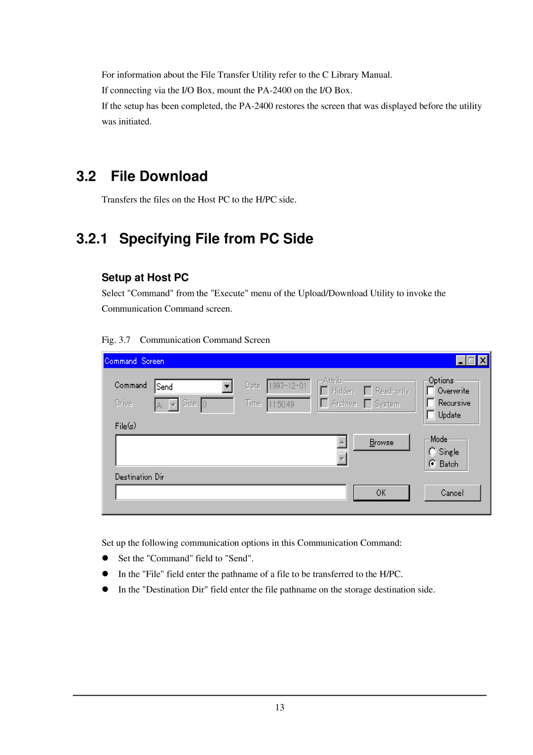 Casio PA-2500 manual File Download, Specifying File from PC Side 