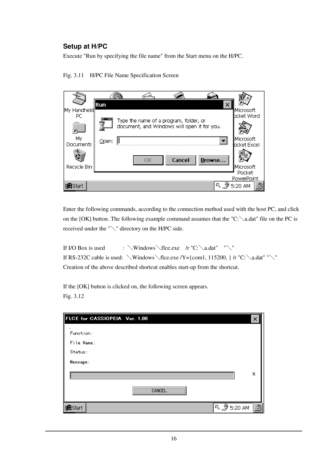 Casio PA-2500 manual Setup at H/PC 