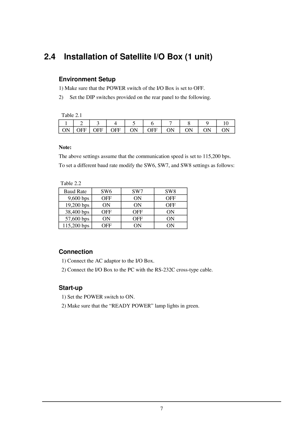 Casio PA-2500 manual Installation of Satellite I/O Box 1 unit, Environment Setup 